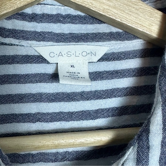 Caslon Grey  and White Striped Women’s 's Long Sleeves Shirt Cotton XL - Picture 5 of 7